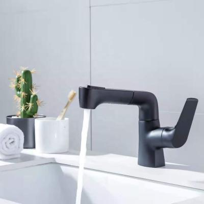 China Modern New Design Pull Out Basin Faucet With Brass Material Kitchen Water Faucet Chrome Finishing for sale