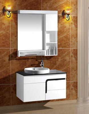 China Cheap Price Modern Wall Mounted White Waterproof PVC 36 Bathroom Vanity Cabinet With Washbasin for sale