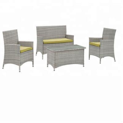 China Modern Outdoor Patio 4-Piece Conversation Set, Light Gray for sale