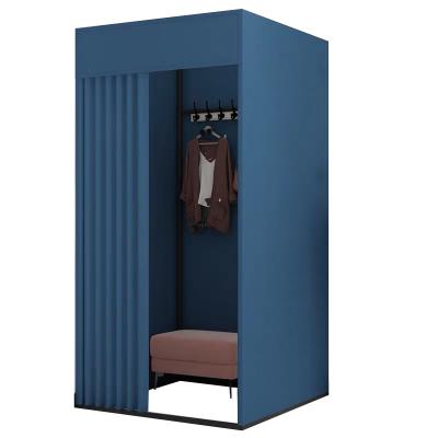 China Clothing store portable smart easy changing room black circle square changing room hot sale shopping malls various styles for sale