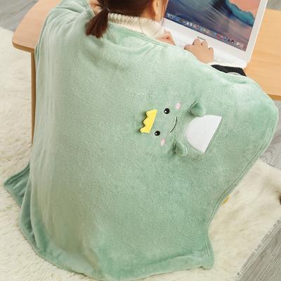 China PORTABLE Cute Portable Baby Nap Throw Baby Wrap Super Soft Kids Coral Fleece Plush Blanket for sale