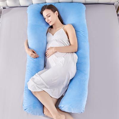 China Nondisposable Full Cotton Soft Comfortable Multifunctional Full Body Pregnancy U Shaped Pillow for sale