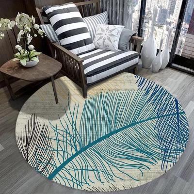 China Modern Machine Woven Bedroom Rugs Polyester Round Soft Chair Cushion Cover Home Living Room Rugs for sale