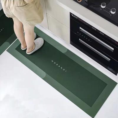 China Washable Floor Mat Bathroom Non Slip Shower Mat Water Absorption Rubber Soft Mud Diatom Cover for sale