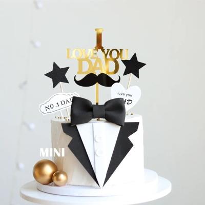 China I Love Paper Dad's Paper Cake Topper Paper Cake Decoration for sale