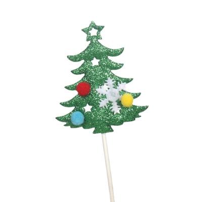 China Foam Hot Party Baking Supplies Christmas Tree Cake Toppers New Christmas Decorations Cupcake Plug-in Cake Accessories Plastic Christmas Tree Cake Toppers for sale