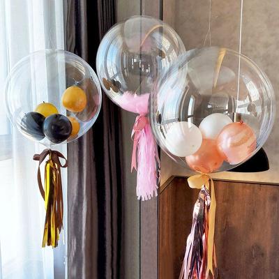 China Transparent Latex 24inch Helium Globos Wedding Birthday Party Decoration Baby Shower Bobo Bubble Balloon Inflatable Air for sale