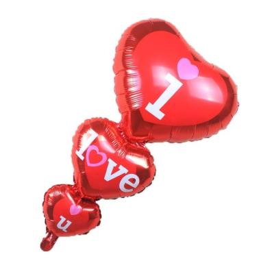 China Decoration I love u valentines day decorations heart foil balloon valentines day party balloons 2020 newcomer for sale