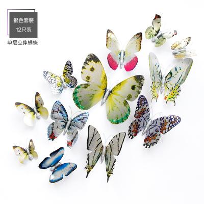 China 12pcs/set Removable Resin Butterflies 3D Butterfly Wall Stickers DIY Art PVC Decors Wedding Decorations Decals Unique Wall Sticker for sale