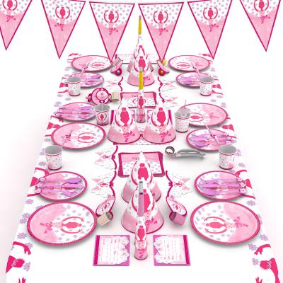 China Lovely Lovely Ballet Girl Theme Party Tableware Dishes Napkins Birthday Decoration Kids Favors Colorful Cartoon Cups Baby Shower Party Supplies for sale