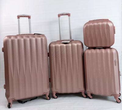 China Luxury 13 15 20 24 28 inch Happy Color Lady Trolley Luggage Bag Cosmetic Suitcase Pink Suitcase Plastic Suitcase Set 5 for sale