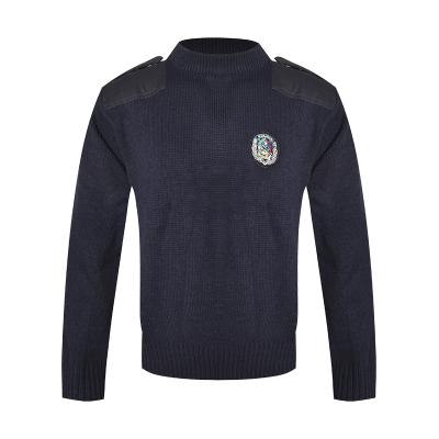 China China Xinxing Navy Blue Angola Police Anti-Shrink V-Neck Sweater Military Wool-Acrylic Pullover Sweater for sale