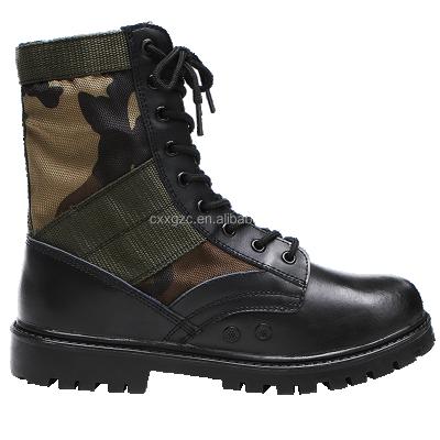 China Custom Genuine Leather Army Nylon Combat Boots Canvas Jungle Military Boots for sale