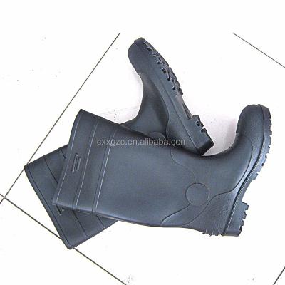 China Safety Steel Toe Work Shoes PVC Steel Toe Boot Custom Black Long Rain for sale