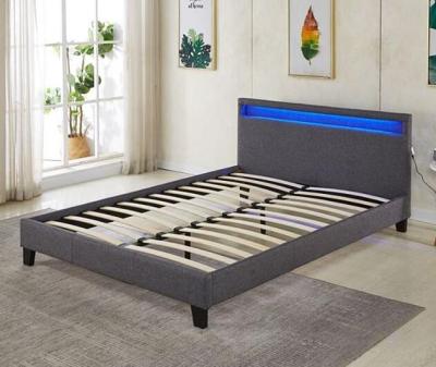 China Modern storage appearance and home bed detail use the latest soft LED LIGHT leather beds in china for sale