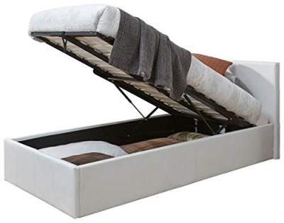 China Storage Ottoman Gas Lift Up Storage Bed Black Brown White (White, 3ft Single) for sale