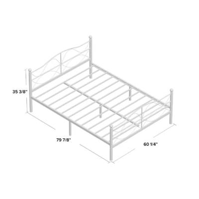 China Full Size Wall Bed Metal Bed Frame Mattress Base Metal Queen Platform Bed for sale