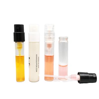 China Personal Care 1.5ml 2ml 2.5ml Mini Glass Vial Perfume Spray Bottle Glass Tube Sample Bottle for sale