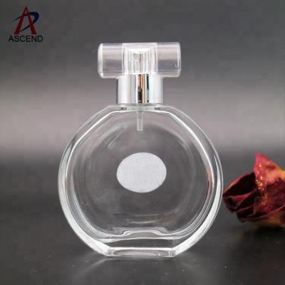 China Personal care clear 50ml custom crimp perfume bottle glass cologne bottles wholesale for sale