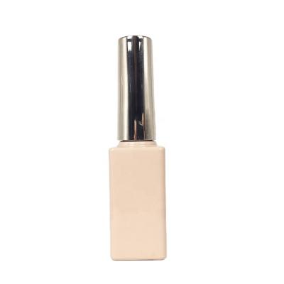 China High Quality Cosmetic Gold Cap Nail Polish Bottle 11ml Custom Square Empty Long Gel Polish Bottle With Brush for sale