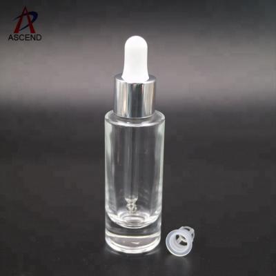 China Personal Care Personalized Essential Oil 20ml Luxury Clear Bottle Eye Serum Bottle Cosmetic Hair Serum Glass Bottle for sale