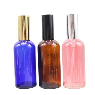 China 1.7oz Cosmetic 3.4oz 50ml Empty Clear Essential Oil Hair Oil Spray Bottle 100ml Mist Spray Bottle Glass Blue Spray Bottle For Hair Oil for sale