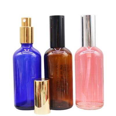 China Wholesale 1.7oz 3.4oz 50ml 100ml Green Blue Cosmetic Empty Glass Essential Oil Bottle Custom Hair Oil Spray Bottle Oil Sprayer for sale