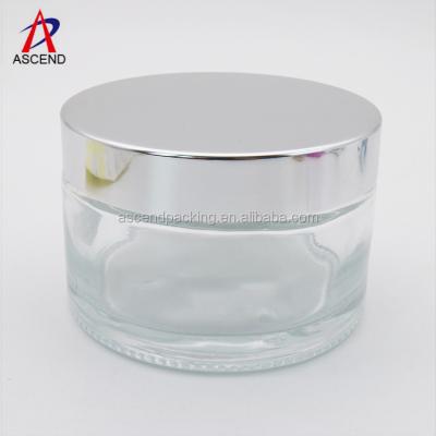 China Personal Care 200ml Round Facial Hair Hand Mask Glass Cosmetic Cream Jar for sale