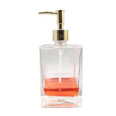 China Personal Care OEM Custom 500ml Square Glass Soap Pump Bottle Dispenser Empty Wash Liquid Hand Wash Bottles for sale