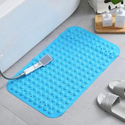 China PVC Bath Mats Rectangle Soft Shower Bathroom Mat Suction Cup Suction Cup Non-Slip Viable Bathtub Liner Large Size for sale