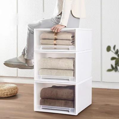 China Viable transparent thickened obvious drawer-type plastic storage box clothes household clothing storage and classified storage cabinet for sale