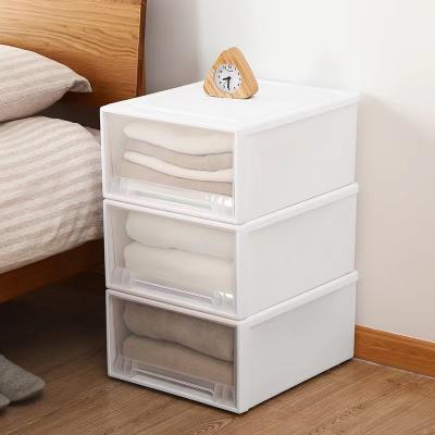 China Hot Sale Customized Obvious Large Capacity Storage Box Household Clothing Classification Drawer Type Plastic Box Viable for sale