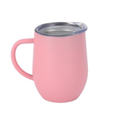 China Business Matt Color Insulation Wine Coffee Tumbler Stainless Steel Straw Cup Metal With Handle for sale