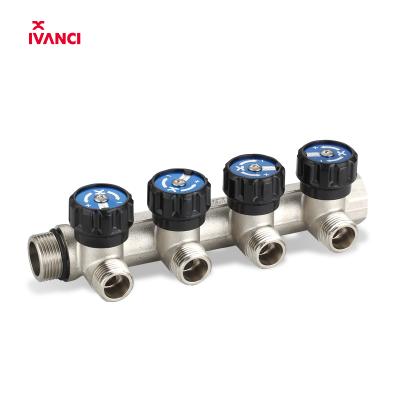 China IVANCI IVC.106600 4 Way General Valve Brass Tubing Manifold With Wheel Handle for sale