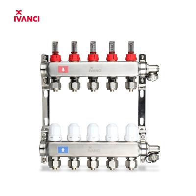 China IVANCI 304 Stainless Steel Floor Heating Return General Diverse Flow Meter With 2 To 12 Way Brackets for sale