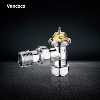 China General Vancoco Angle Polished Chromed Radiator Thermostatic Valve For Europe Market for sale