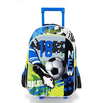 China Polyester Football Wheels Backpack For The Boy for sale