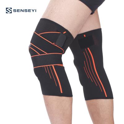 China Anti-Slip / Breathable Collision Avoidance Knee Compression Support With Silica Gel And Knee Straps for sale