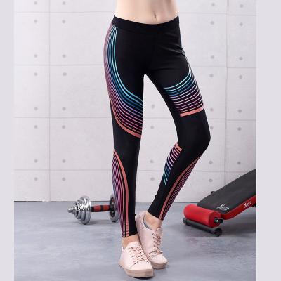 China Antibacterial Printed High Fitness Plus Size Workout Gaiters Tummy Control Capris Yoga Pants For Women for sale