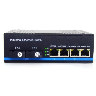 China FTTH FTTB FTTX Network MT-GYJ1006 4 Ports Ethernet IP40 Optical Port Industrial 1000M Electrical Switch 1000M FX for sale