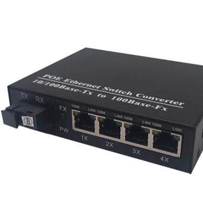 China POE MT-PJH1001 100M 1 SC optical port+ 4 RJ45 POE power switch for sale