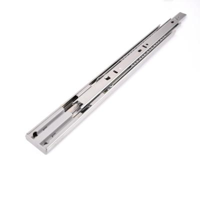 China Full Extension Ball Bearing Drawer Soft Close 3 Fold Slide Modern Soft Narrow Slide 35mm Telescopic Handle for sale