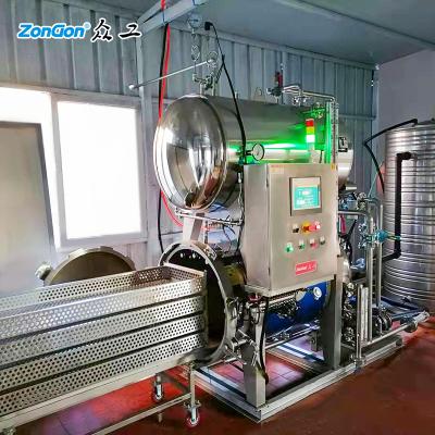 China Cost-effective Automatic PLC Steam Retort Sterilizer Autoclave Water Appearance Sterilization for Box Jar Plistic Tray or Pouch Food for sale