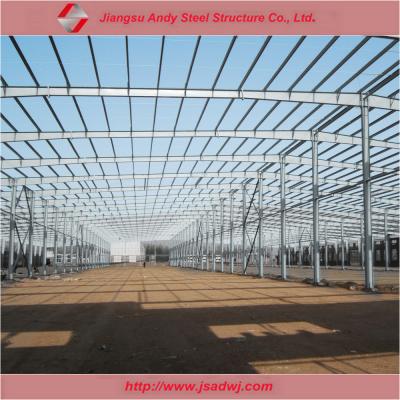 China Steel Fabricated Workshop Or Large Span House Warehouse With Pillar Galvanized Steel Structure Factory Building for sale