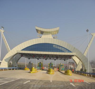 China Special Steel Structure Arch Design Space Structural Covering Steel Frame For Toll Station Gate Roofing for sale