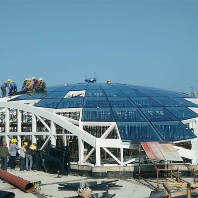 China Prefabricated Glass Steel House Steel Structure Building Skylight Roof Dome for sale