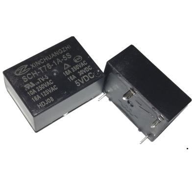 China HF7520 T76 PCB Power Relay 16A 5V DC 4PIN SPST Sealed Relay for sale