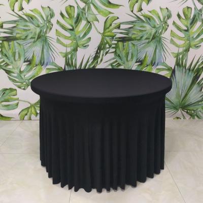 China New Modern Fancy Stylish Round Spandex Table Cover With Ruffle Skirt for sale