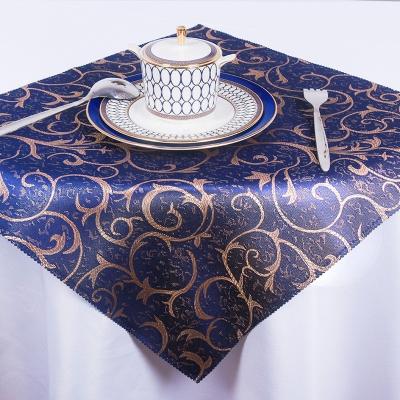 China Modern New Arrival Navy Jacquard Damask Luxury Washable Wedding Cloth Towel for sale