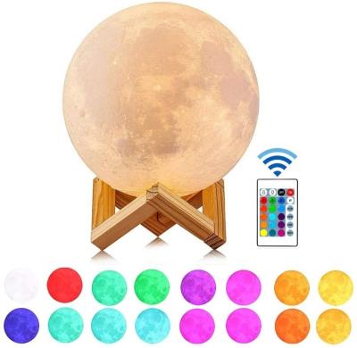 China Dropship 3D Print Moon Lamp Modern Rechargeable LED Night Light Creative Touch Switch Moon Light for Bedroom Decoration Birthday Gift for sale